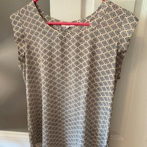 Polyester beige/black dress shirt